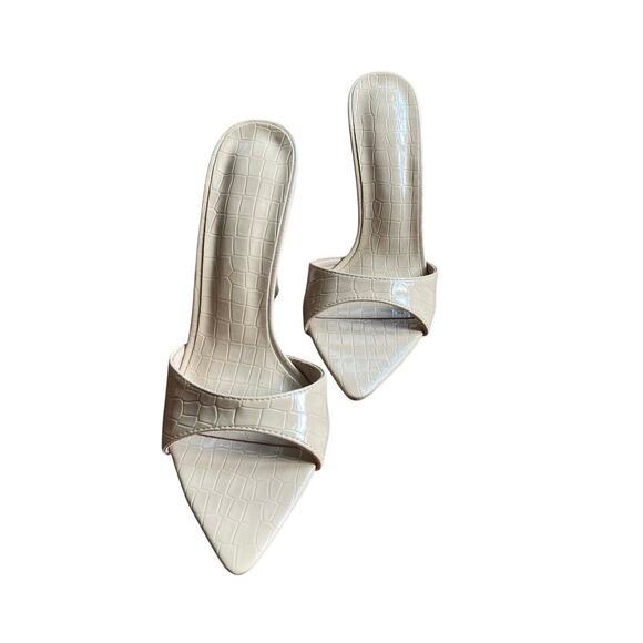 Tan High heels faux snakeskin - Picture 3 of 5